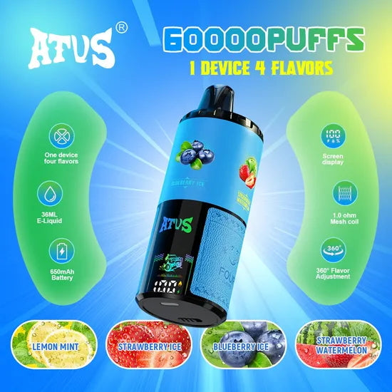 ATVS 60K 4-in-1 Disposable Vape 60000 Puffs Vape Bar Club ATVS 60K 4-in-1 Disposable Vape 60000 Puffs Vape Bar Club